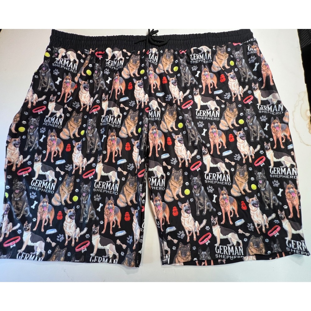 Men's Shorts size 4X‎ / 5X German Shepherd Dog Print Lounge Shorts w Drawstring